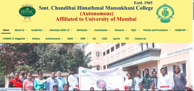 Home page of chmcollege.in