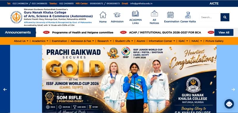 Home page of gnkhalsa.edu.in