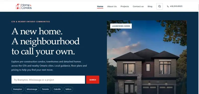 Home page of homencondos.ca