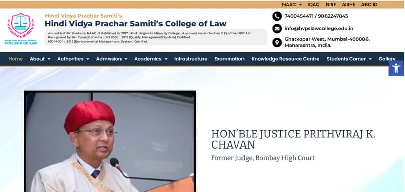 Home page of hvpslawcollege.edu.in