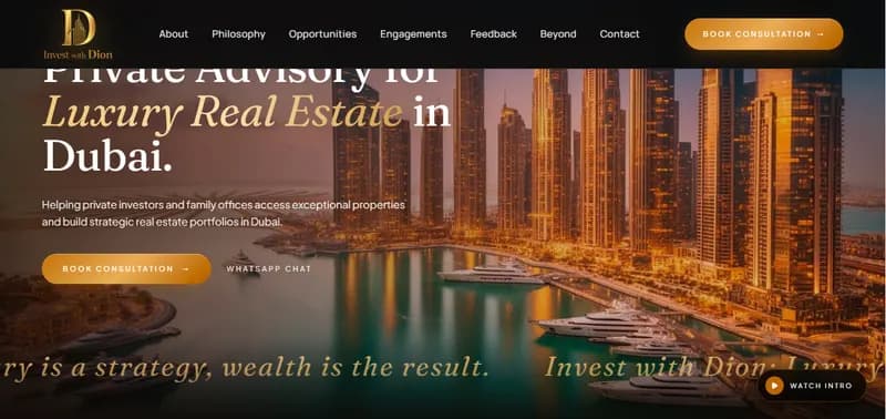 Home page of investwithdion.ae