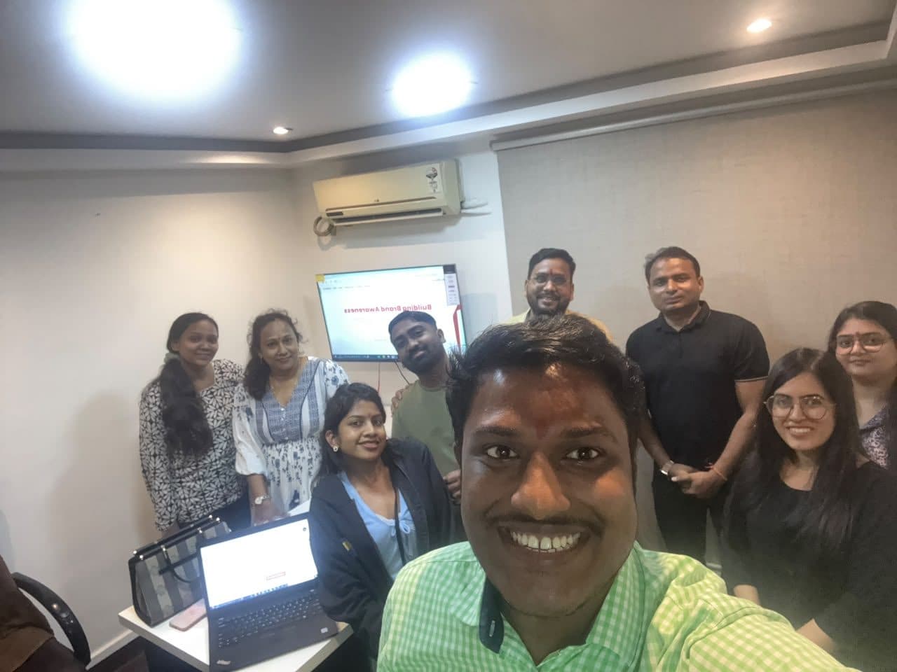 The S N Digital Solns team during an internal brand awareness session at the Navi Mumbai office